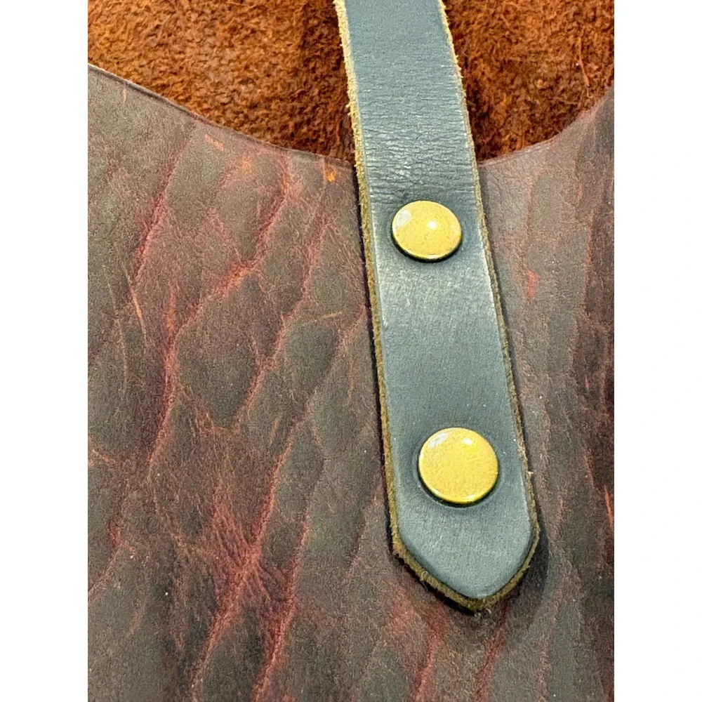 AK Leather The Tote Bag Brown Pebbled Rivets Alaska